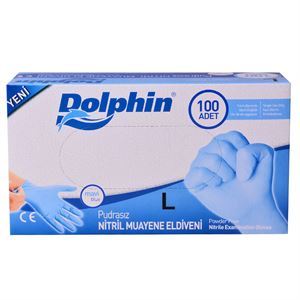 Dolphin/Beybi Mavi Nitril Eldiveni Pudrasız